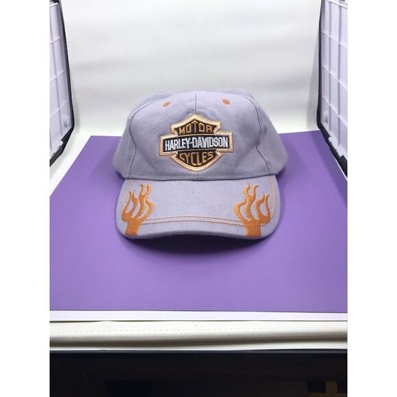 Harley Davidson Cap Tan/ Orange  100% Cotton  One Size Embroider - Picture 1 of 5